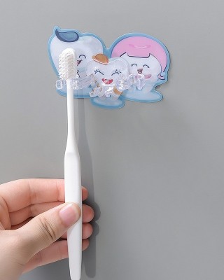 10 PCS Bathroom Washing Hook Toothbrush Holder  Lake Blue 3 Hooks