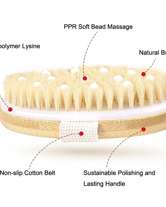 PPR Soft Beaded Boar Bristle Handleless Oval Massage Bath Brush PPR Soft Beaded Boar Bristle Handleless Oval Massage Bath Brush