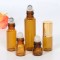 5PCS  1ml 2ml 3ml 5ml 10ml  Amber Thin Glass Roll Metal Roll on Bottle Sample Test Essential Oil Vials  Brown Glass Ball
